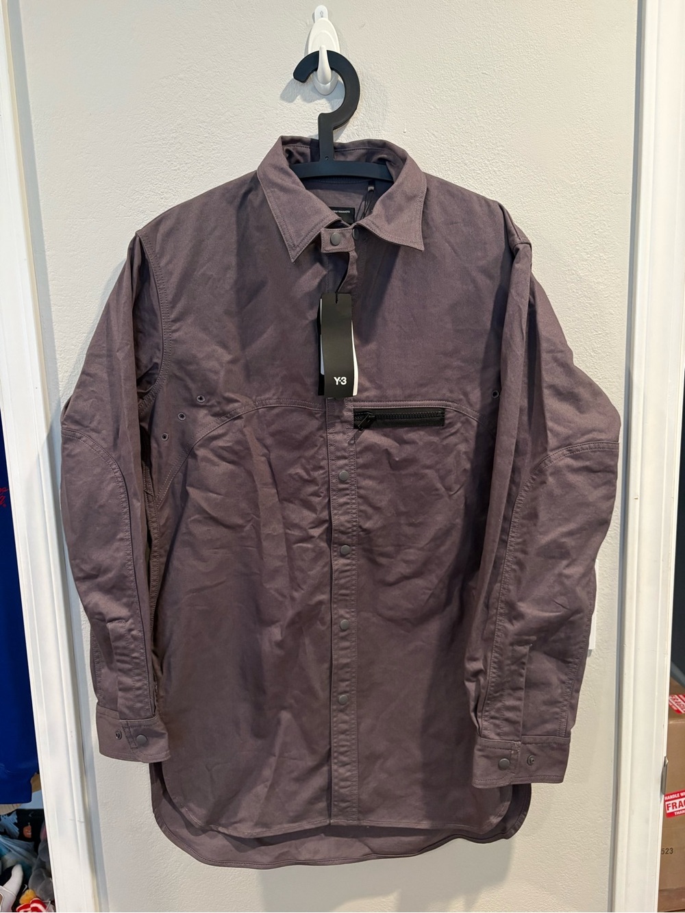 Adidas Y-3 Twill Overshirt Men’s Size Small - NWT Retail $280 Designer Gray